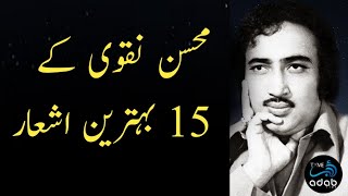 Mohsin Naqvi Poetry  Top 15 Shayari  Adab Time [upl. by Einnaoj]