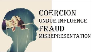 Coercion Undue Influence Fraud Misrepresentation  Indian Contract Act 1872  Law Guru [upl. by Morten]