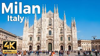 Milan Italy Walking Tour 4k Ultra HD 60fps – With Captions [upl. by Raquel]