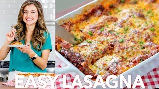 Beef Lasagna Recipe  Easy Dinner   Natashas Kitchen [upl. by Tu]