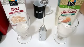 Oat Milk vs Almond Milk part 2 Frothing Test [upl. by Ahsiet]