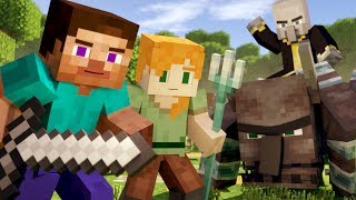 VILLAGE RAID  Alex and Steve Life Minecraft Animation [upl. by Slifka177]