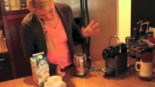 Nespresso Aeroccino Plus Frother Review Frothing Almond Milk [upl. by Kilby]